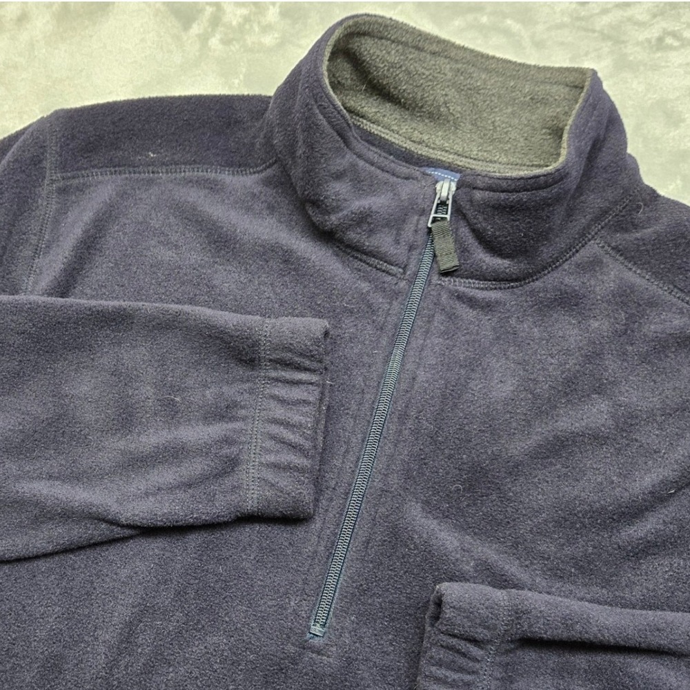 VTG Saddlebred Mens Medium Quarter Zip Fleece Pullover Navy Blue Jacket